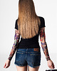 t-shirt damskie Czarny t-shirt z tatuażami Sexy & Zombie Siren 3