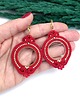 kolczyki soutache Kolczyki sutasz czerwone kółka Jolly lekkie okrągłe romantyczne 1
