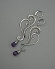 kolczyki wire wrapping Długie kolczyki z ametystami wire wrapping ametyst 4