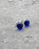 kolczyki wire wrapping Kobaltowe   kropki - sztyfty 3