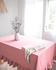 obrusy i serwetki Lniany obrus z falbanką  heavy linen DUSTY PINK 1