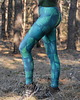 legginsy Sportowe legginsy damskie z wysokim stanem PAPROCIE turkusowe XS 3