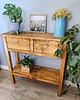 komody Konsolka drewniana z 2 szufladami vintage MEL 1