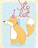 kartki scrapbooking Drewniana kartka -  Lisek urodzinowy 1