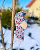 skarpetki damskie Skarpetki w kwiaty wzór haftowany - niebieskie 3