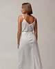 sukienki midi damskie Długa sukienka w stylu bieliźnianym (slip dress), CREAMY-WHITE 7