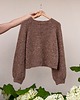 swetry damskie Sweter brązowy, luźny sweter, sweter na drutach, sweter z alpaki 1