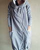 bluza z kapturem damska Oversize bluza grafit asymetryczna ogromny kaptur 5