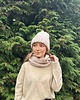 szale damskie Komin do zestawu marshmallow złota nitka 1