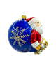 ozdoby choinkowe Bombka choinkowa: Święty Mikołaj na niebieskiej bombce z zimowymi zdobieniami 1