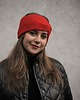 czapki damskie Czerwona opaska z alpaki ALPACZINA 100% wełna 3
