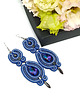 kolczyki soutache Kobaltowe kolczyki sutasz - Tulip 3