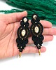 kolczyki soutache Kolczyki sutasz czarne ze złotem Ismara wieczorowe z kryształkami 1