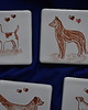 podkładki do kuchni Podkładki pod kubki kafelki psy brązowe nr.3 4
