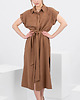 sukienki midi damskie Sukienka szmizjerka letnia SARA DRESS camel 1