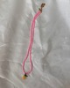 wisiory Handmade naszyjnik z plecioną cytrynka z koralików różowy 1