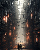 plakaty Futurystyczna Japonia, Cyberpunk - Plakat - Loft, Minimalizm 1