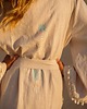 sukienki maxi damskie Kimono Moon Crystal - len  piaskowy beż 1
