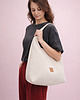 torby na ramię Torba Hobo z zamszu tapicerskiego Kremowa 3