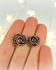kolczyki wire wrapping Kolczyki sztyfty z rubinami 3