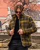 płaszcze i kurtki męskie Ciepła Męska Wełniana Kurtka W Kratę  Wygodnaw Kurtka Zapinana Na Guziki 2