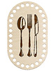 skrzynki, kufry i pudła Drewniany Organizer Kuchenny 20x12 cm Baza Kosz na Sztućce do Szydełkowania 1