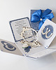 kartki scrapbooking 45 rocznica ślubu, szafirowe gody, exploding box, kartka 3d 2