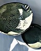 miski i misy Ceramiczny durszlak z podstawką -szaro-zielony rytuał codzienności 2