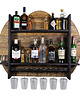 organizery Drewniany barek  na alkohol i kieliszki SILVER 1