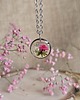 wisiory Łąka kwiatowa różowa srebrna zawieszka srebrny wisiorek kwiaty żywica 1
