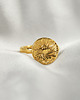 pierścionki złote Srebrny pozłacany pierścionek Piwonia Peony Ring, rzeźbiony kwiat 5