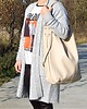 torebki różne Duża beżowa torebka ze skóry naturalnej na ramię 1