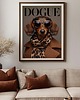 grafiki i ilustracje PLAKAT DOGUE jamnik,  portret psa, okładka magazynu modowego 4