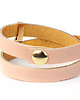bransoletki skórzane bransoletka skórzana nude & gold  3