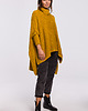 swetry damskie  Sweter ponczo z golfem - miodowy(BK-049) 1