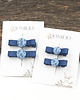 ozdoby do włosów dla dzieci Spineczki do włosów z guziczkiem Blue Little Flowers 4