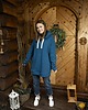 bluza z kapturem damska Bluza damska "RAGLAN KSENIA" Długa Petrol 2