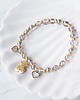 bransoletki ze szkła ŚLICZNA BRANSOLETKA z misiem i serduszkami z masą perłową 1