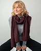 szale damskie Szal Wełniany MANUL Bordowy- duży lekki pluszowy szalik 100% Merino RWS 2