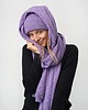 szale damskie Szal Wełniany MANUL Lawendowy- duży lekki pluszowy szalik 100% Merino RWS 2