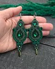 kolczyki soutache Kolczyki sutasz zielone wieczorowe długie z kryształkiem Margo 1