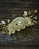 Ślubne ozdoby do włosów Złoty  grzebyk do włosów soutache 6
