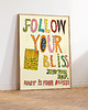 plakaty FOLLOW YOUR BLISS motywacyjny kolorowy plakat typografia kosmos prezent 3