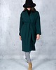 płaszcze damskie Płaszcz wełniany butelkowa zieleń WOOL& GREEN 3