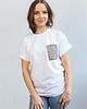 t-shirt damskie Koszulka oversize z kieszonka z upcyclingu 1