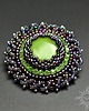 broszki Fleur Violette, broszka z jadeitem, beading, haft 2