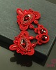 kolczyki soutache Czerwone błyszczące kolczyki sutasz 4