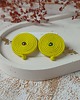 kolczyki soutache Kolczyki żółte małe koła lekkie 2