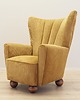 fotele Fotel musztardowy, skandynawski design, produkcja: Dania 2