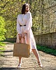 sukienki maxi damskie Luźna sukienka z muślinu jasno brzoskwiniowa BOHO 8